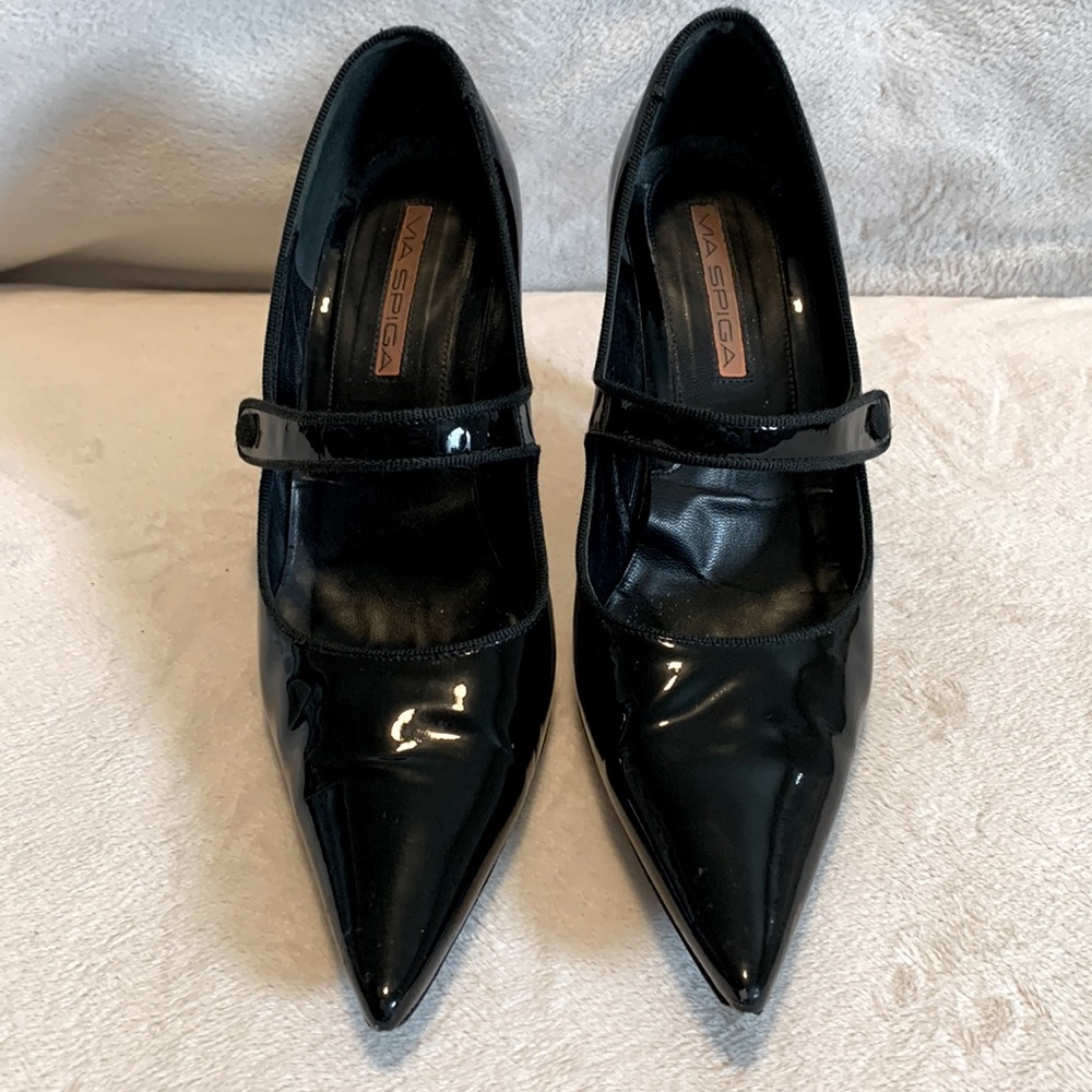 Via Spiga Black Patent Mary Jane Pump